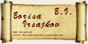 Boriša Vrsajkov vizit kartica
